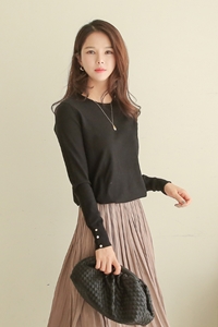 [ckak:kan 1 + 1] Life Round Button Knit MA11211