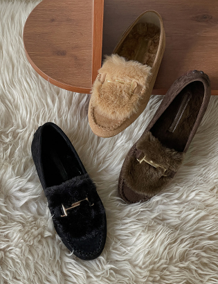 Genia Gold Medal Fur Loafers