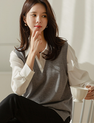 Amber V knit vest C010637 Korea