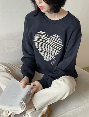 Heart sweatshirt C011215 Korea