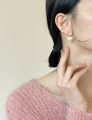 Drop pearl earrings C011217 Korea
