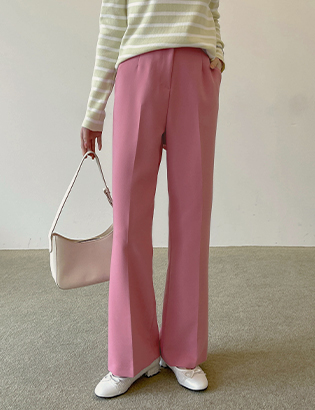 Eyed long bootcut slacks C020614