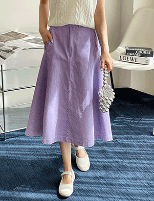 Washing cotton A-line skirt Korea