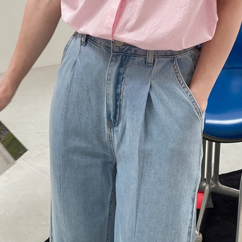 [Planning] Air Pintuck Wide Denim Pants