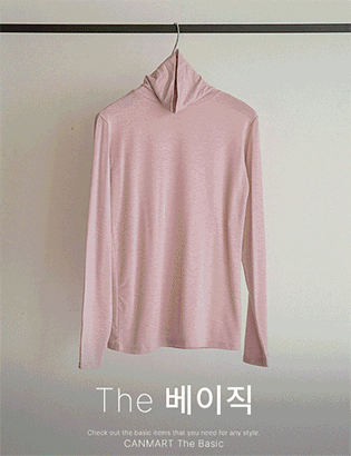 [The Basic] Chewy color turtleneck T-shir Korea