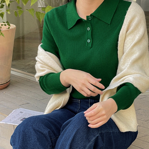 Offen Corrugated Collar Knitwear