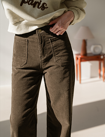 Big Pocket fleece lined Corduroy Pants Korea