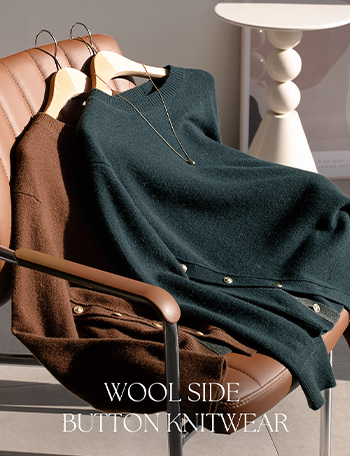 Wool Side Button Knitwear Korea