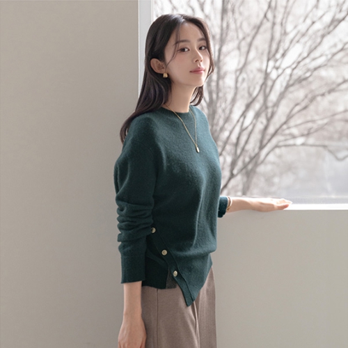 Wool Side Button Knitwear