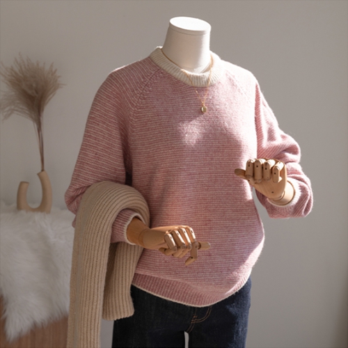 Color matching Fin horizontal Striped Knitwear