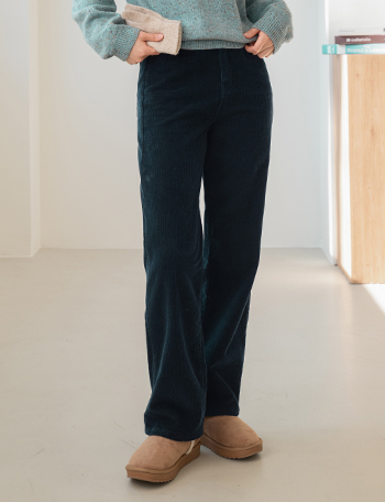 Corduroy fleece lined wide pants Korea