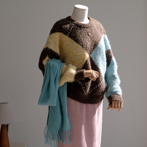 Big Argyle wool knitwear
