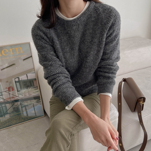 [valyou] Cozy Alpaca Wool Round Knitwear