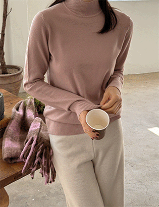 Rona Cashmere Half-Turtleneck Knitwear Korea