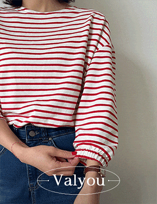 [valyou] May Banding Horizontal Striped T-Shirt Korea