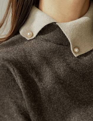 Lauren Collar pearl Knitwear Korea