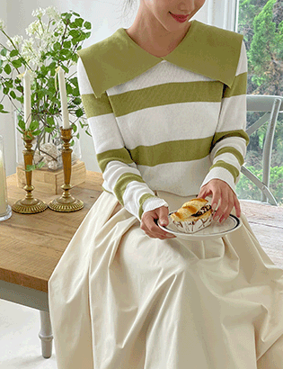 Caron Sailor horizontal striped Knitwear Korea