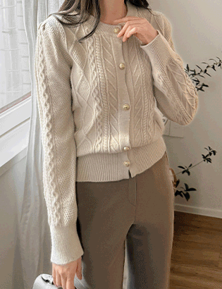 Rgen Puff Cable Cardigan Korea