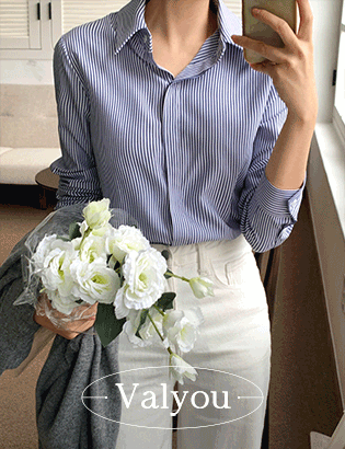 [valyou] Wrinkle Free Stripe Shirt Korea
