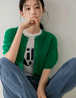 Deke Short-sleeve Knitwear Cardigana Korea