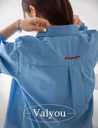 [valyou] Bag logo Embroidery Shirt Korea