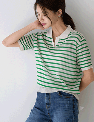 Linen Collar Knitwear Korea