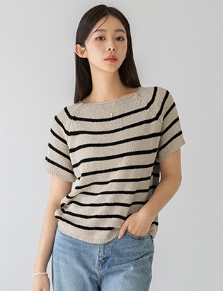 Leo Raglan Horizontal striped Knitwear Korea