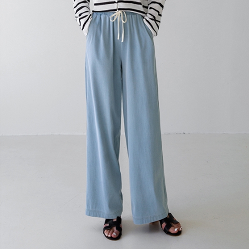 [Planning] String Denim Wide Pants