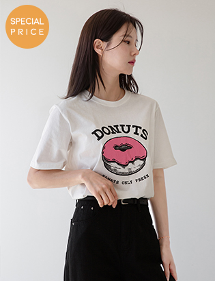 [Planning] Fresh Donut Printed Short Sleeve T-shirt Korea