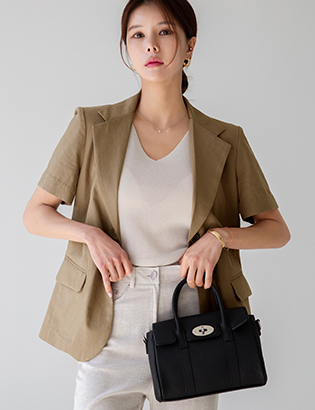 Awesome Short-Sleeved Linen Jacket Korea