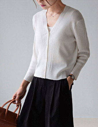 Twisted Point Linen Cardigan Korea