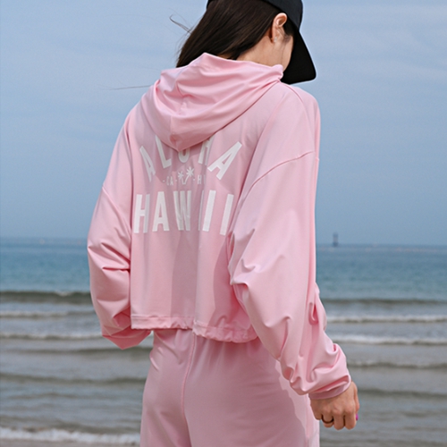 Hooded Zip-Up Rash Guard Pants Set