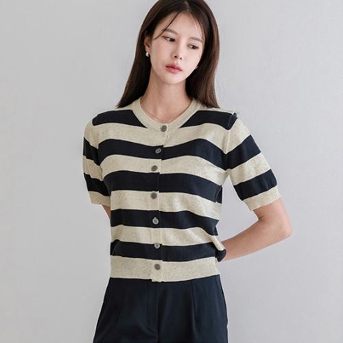 [Planning] Gosuri Linen horizontal striped Cardigan