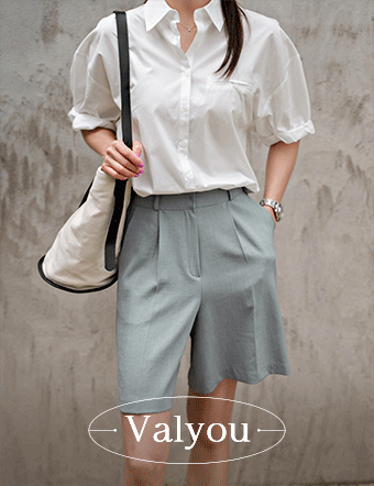 [valyou] Linen pintuck half-length pants Korea