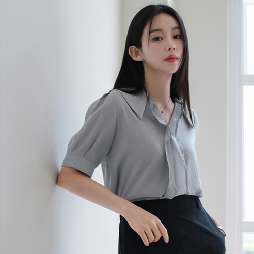 Romantic Collar Short-sleeve Blouse