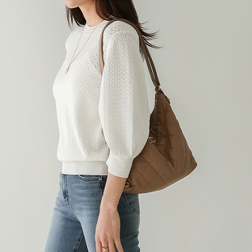 Caeli Punching Half Sleeve Knitwear