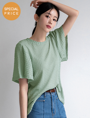 [Planning] Herringbone Wrinkle Short-sleeve T-shirt Korea