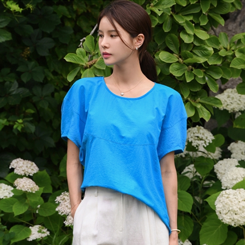 [valyou] Rustling Incision Short-sleeve Blouse