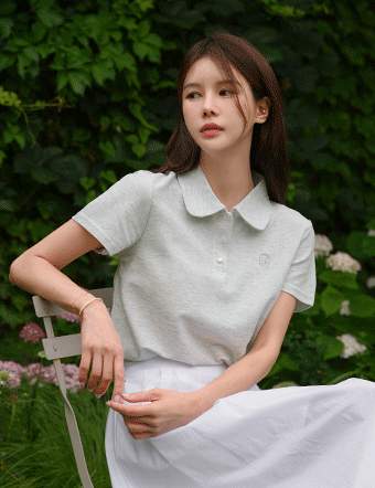 Ralph Embroidered Collar T-shirt Korea