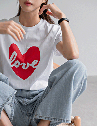 Love Cotton Short Sleeve T-shirt Korea