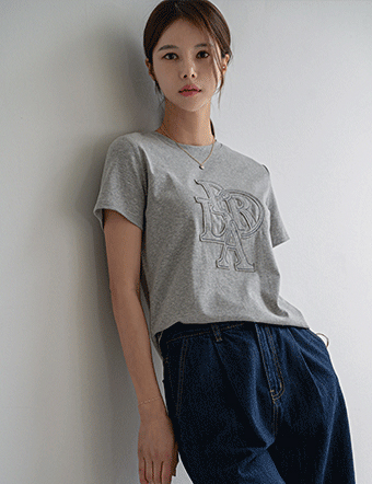 Tight Sticky Patch Short-sleeve T-shirt Korea