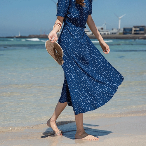 [valyou] Slim Dot Wrap Dress