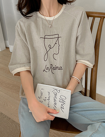 Face linen sweatshirt Korea