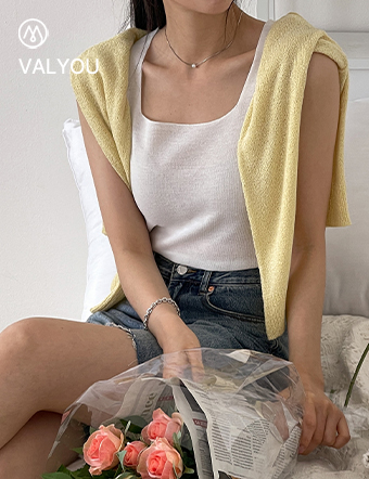 [valyou] Summer cool knit sleeveless (V-neck/square-neck) Korea
