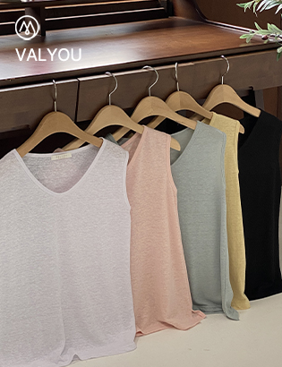 [valyou] Washing Linen V Sleeveless shirts T-shirt Korea