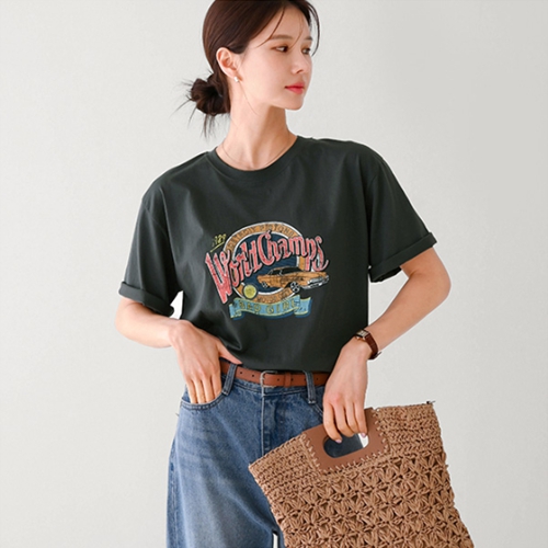 Car Silket Cotton Short-sleeve T-shirt