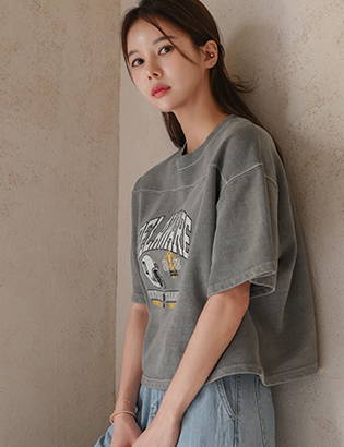 Pigment Printed Short Sleeve T-Shirt Korea