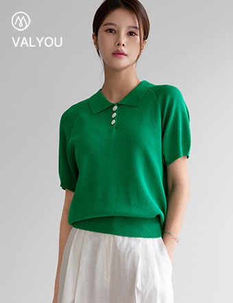 [valyou] Soft Collar Short-sleeve Knitwear Korea