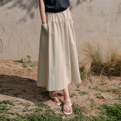 Summer Rustling Shirring Skirt