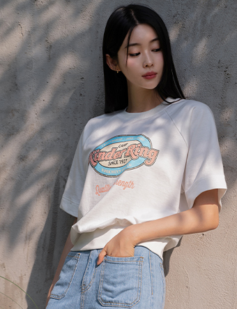 Kindering Printed Short-Sleeved Sweatshirt Korea